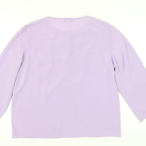Planet Women Purple Button-Up Blouse Size 16 3/4 Sleeve