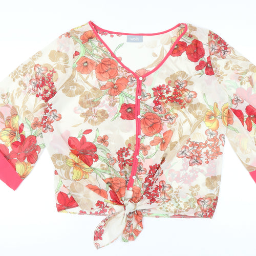 Wallis Women’s Multicoloured Floral Kimono Chiffon Blouse L