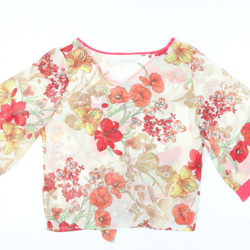 Wallis Women’s Multicoloured Floral Kimono Chiffon Blouse L