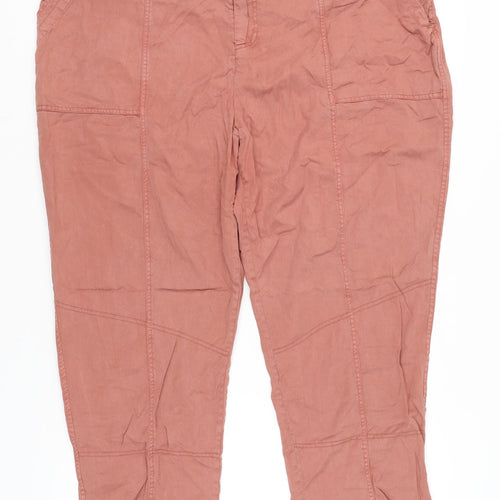Fat Face Women’s Pink Cargo Trousers Size 20 Lyocell Cotton Twill