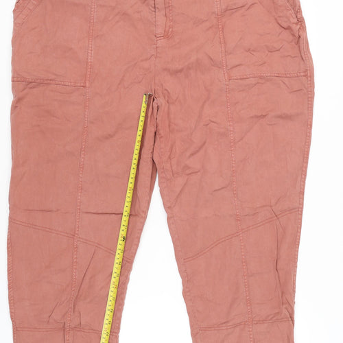 Fat Face Women’s Pink Cargo Trousers Size 20 Lyocell Cotton Twill