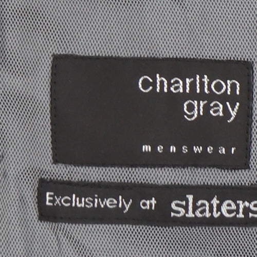 Charlton Gray Men's Grey Pinstripe 46L Wool Blend Blazer Jacket