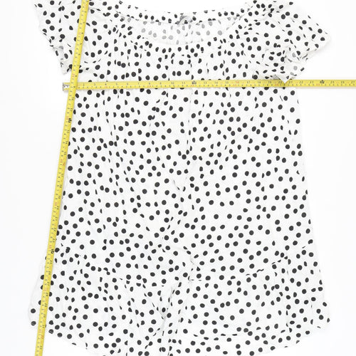 Papaya Women’s White Polka Dot Short Sleeve Shift Dress Size 18