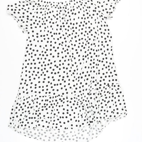 Papaya Women’s White Polka Dot Short Sleeve Shift Dress Size 18