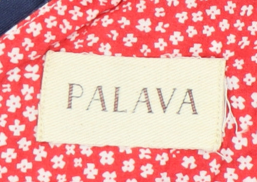 Palava Womens Blue Polka Dot Fit & Flare Dress UK 16 V-Neck Cotton