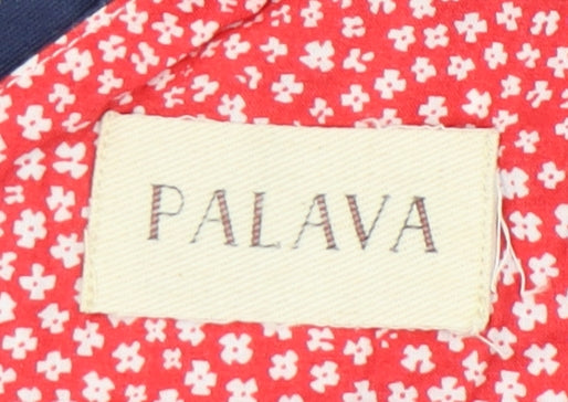 Palava Womens Blue Polka Dot Fit & Flare Dress UK 16 V-Neck Cotton