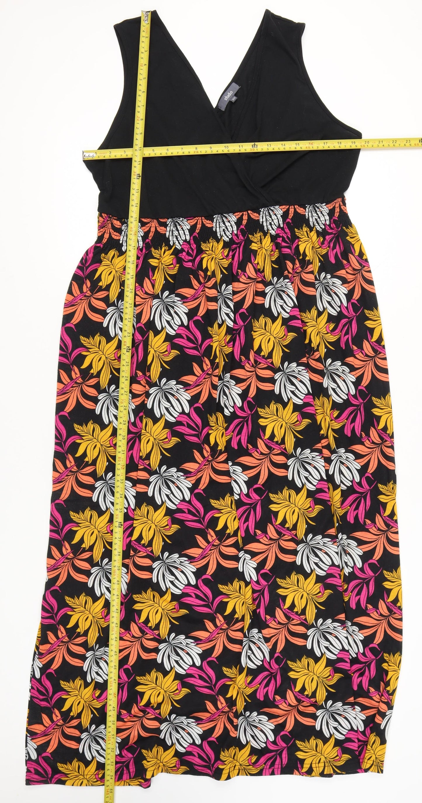 Studio Women's Plus Size 20 Multicoloured Floral A-Line Midi Dress