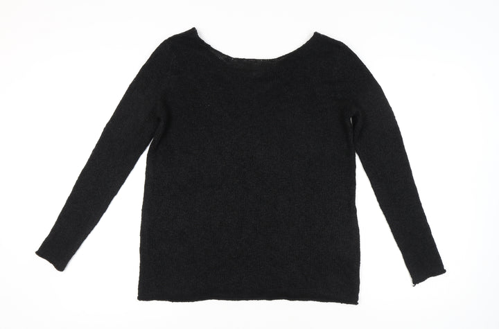 Zara Women’s Black Knit Scoop Neck Jumper Size 8 Long Sleeve