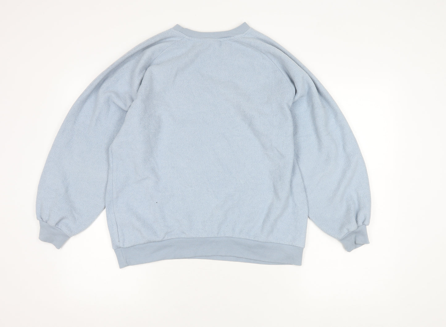Topshop Women's Blue Size 10 Pullover Sweatshirt with LOVE Embroidery