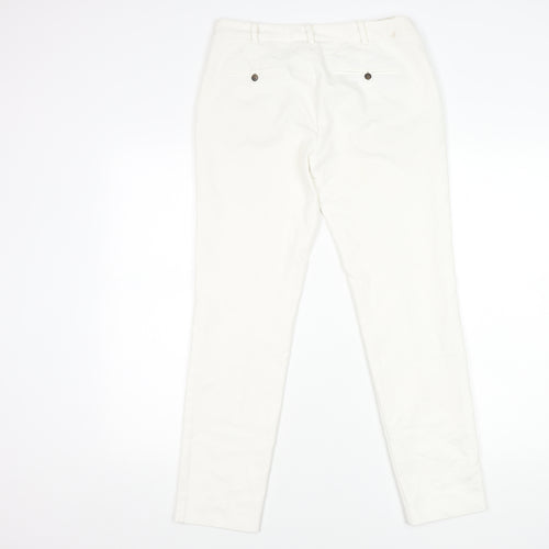Zara Basic Women’s White Chino Trousers Size 10 Slim Fit