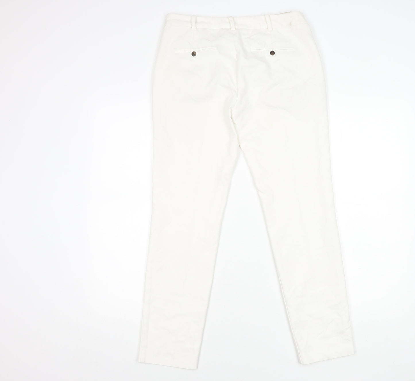 Zara Basic Women’s White Chino Trousers Size 10 Slim Fit