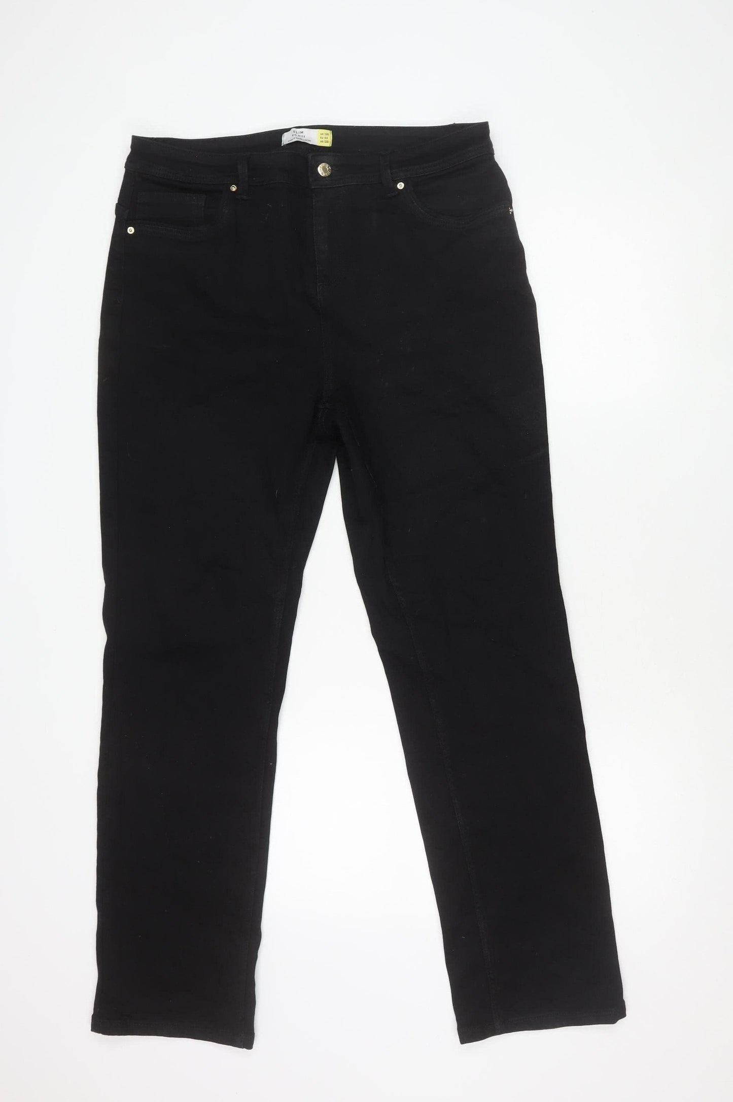 Next Men’s Black Slim Fit Straight Leg Jeans 40W 31L Mid Rise