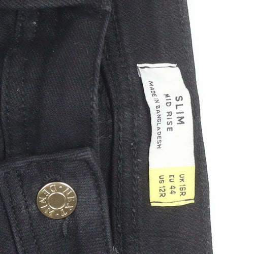 Next Men’s Black Slim Fit Straight Leg Jeans 40W 31L Mid Rise