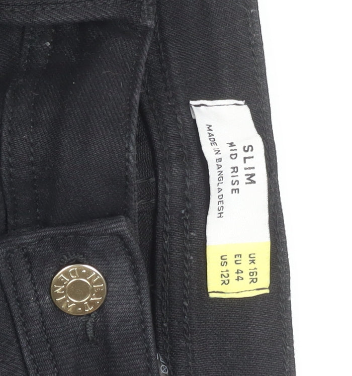 Next Men’s Black Slim Fit Straight Leg Jeans 40W 31L Mid Rise