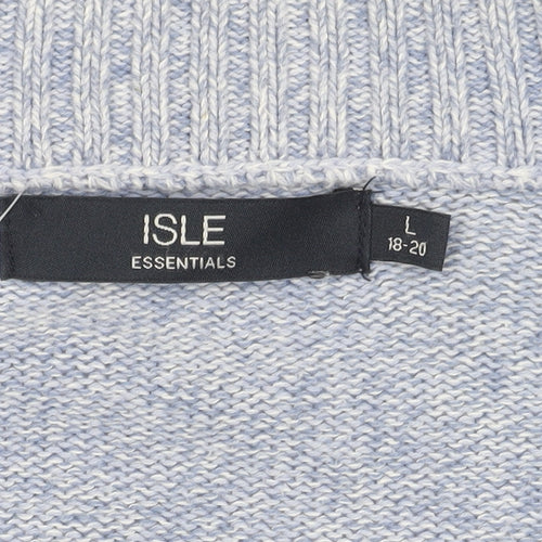 ISLE Essentials Women's Blue Size 18 Cotton Full Zip Jumper