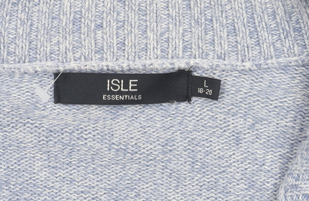 ISLE Essentials Women's Blue Size 18 Cotton Full Zip Jumper