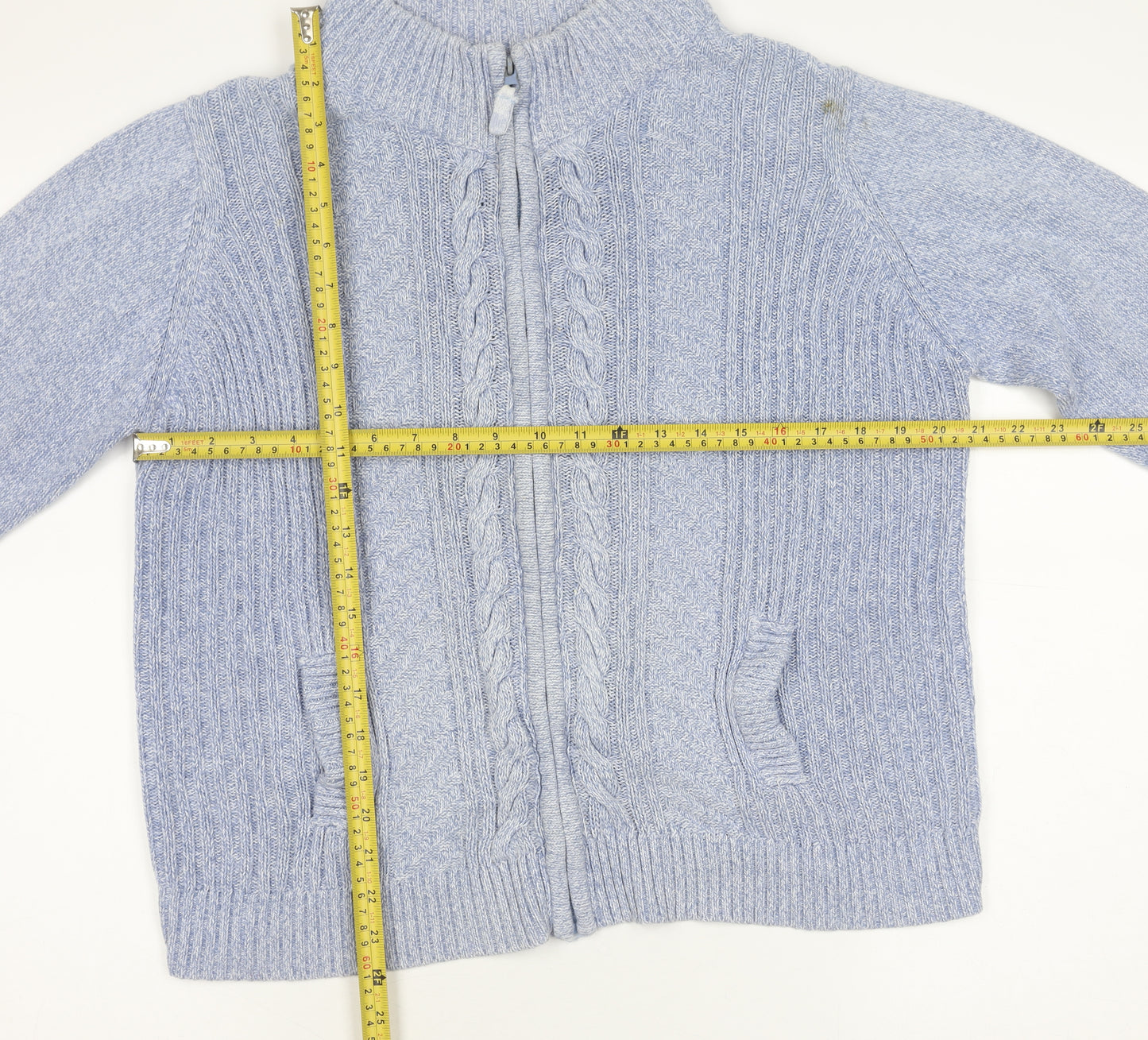 ISLE Essentials Women's Blue Size 18 Cotton Full Zip Jumper