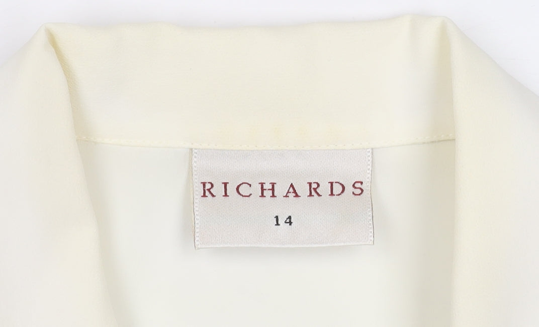 Richards Women’s Ivory Short Sleeve Collared Button Blouse Size 14