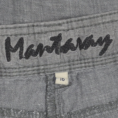Mantaray Men's Grey Linen Cotton Cargo Shorts Size L Regular Fit
