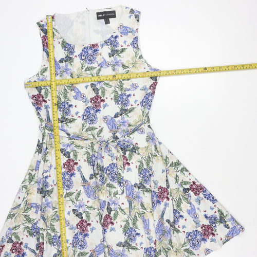Mela London Women’s Multicoloured Floral Fit & Flare Dress Size 14