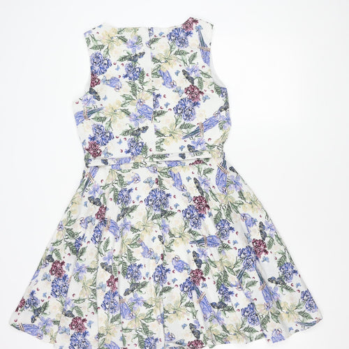 Mela London Women’s Multicoloured Floral Fit & Flare Dress Size 14