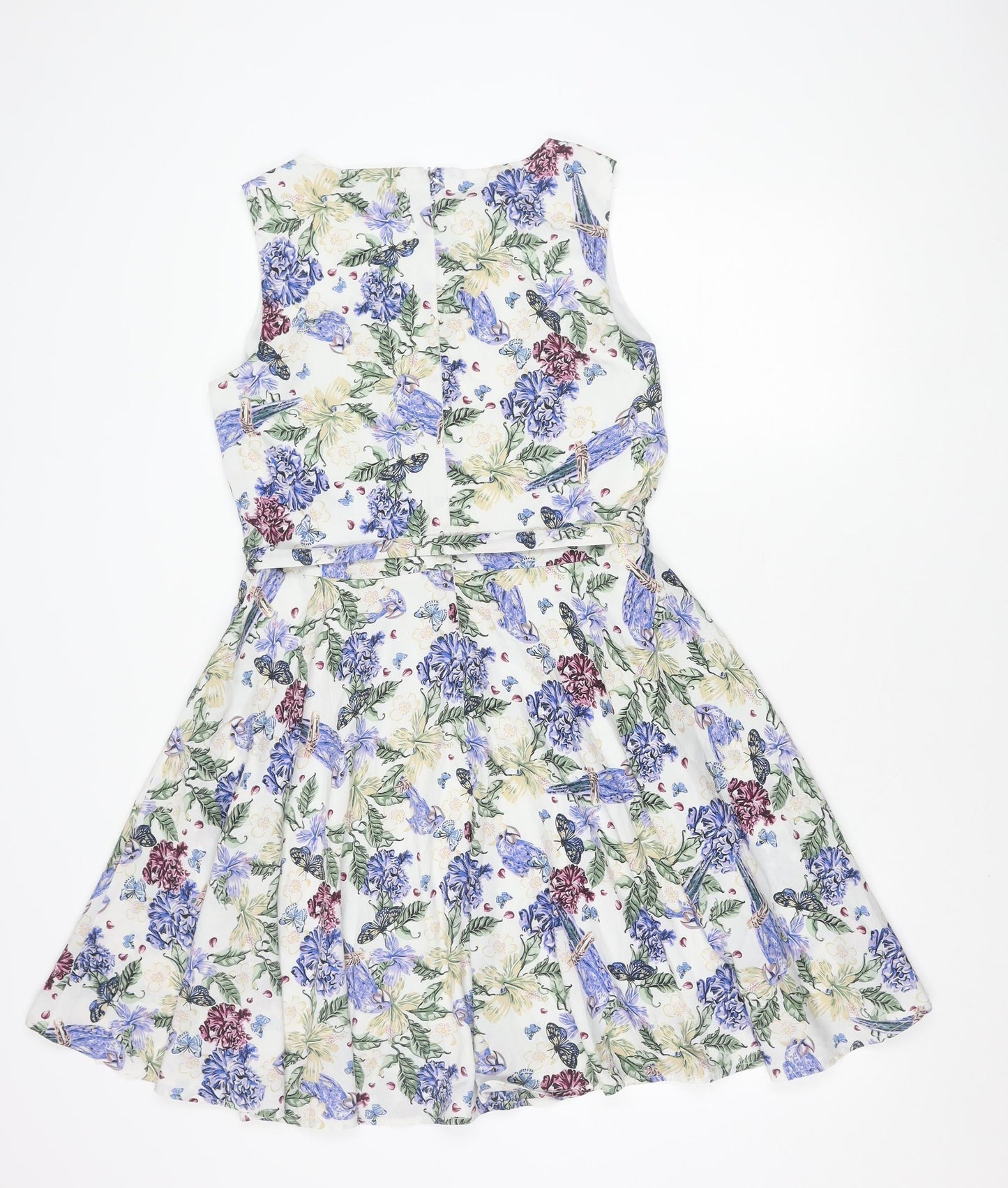 Mela London Women’s Multicoloured Floral Fit & Flare Dress Size 14