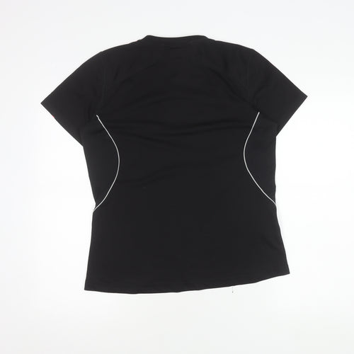 Adidas Womens Black M Slim Fit V-Neck Active T-Shirt