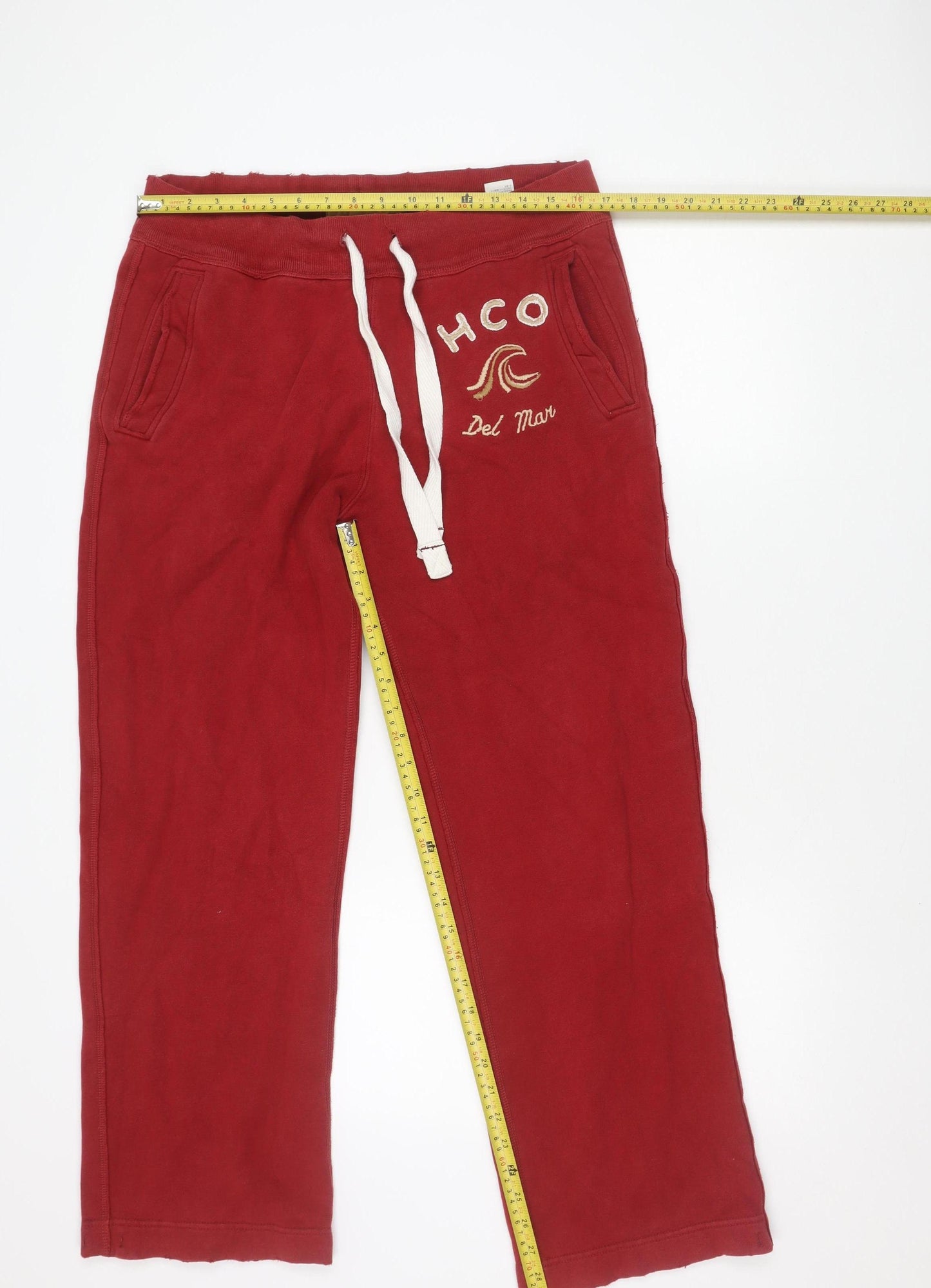 Hollister Women’s Red Sweatpants S Fleece Straight Leg Logo Casual