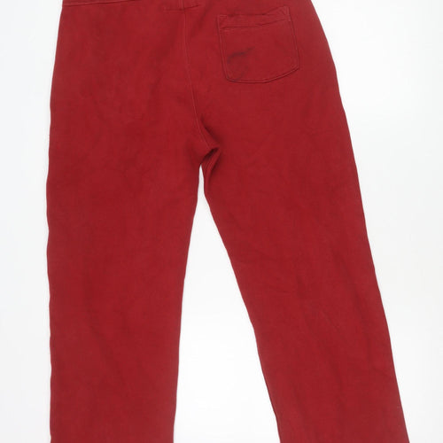 Hollister Women’s Red Sweatpants S Fleece Straight Leg Logo Casual