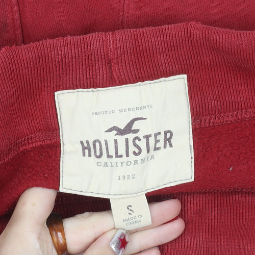 Hollister Women’s Red Sweatpants S Fleece Straight Leg Logo Casual