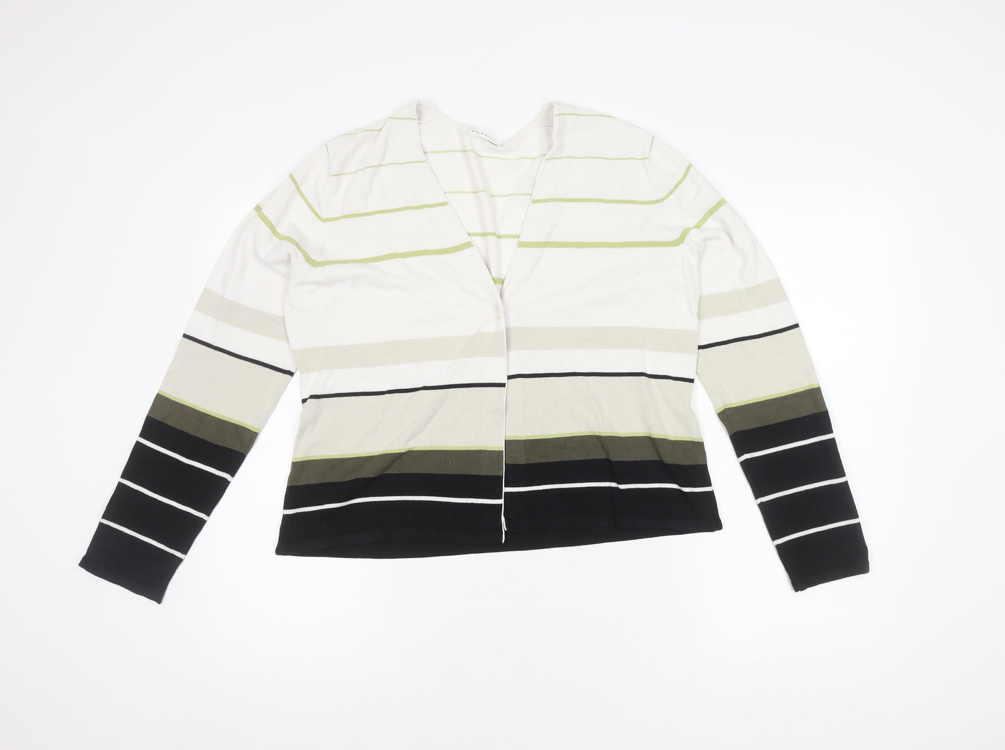 Planet Womens Multicoloured Striped V-Neck Cardigan Size L
