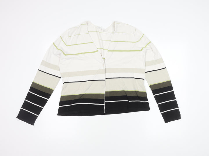 Planet Womens Multicoloured Striped V-Neck Cardigan Size L