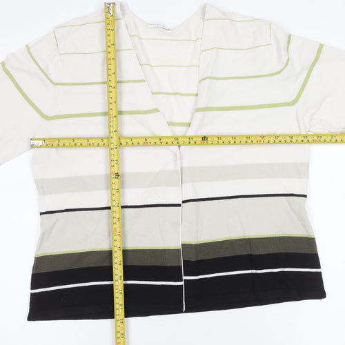 Planet Womens Multicoloured Striped V-Neck Cardigan Size L