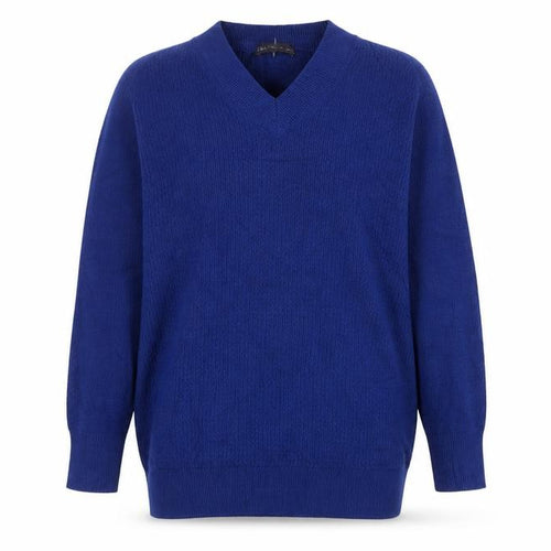 Marks and Spencer Women's Blue V-Neck Long Sleeve Jumper L