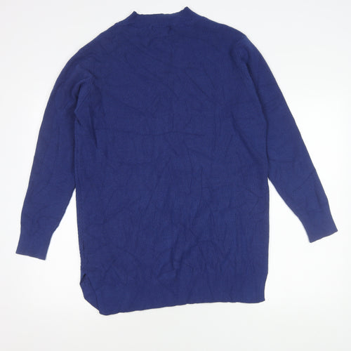 Marks and Spencer Women's Blue V-Neck Long Sleeve Jumper L