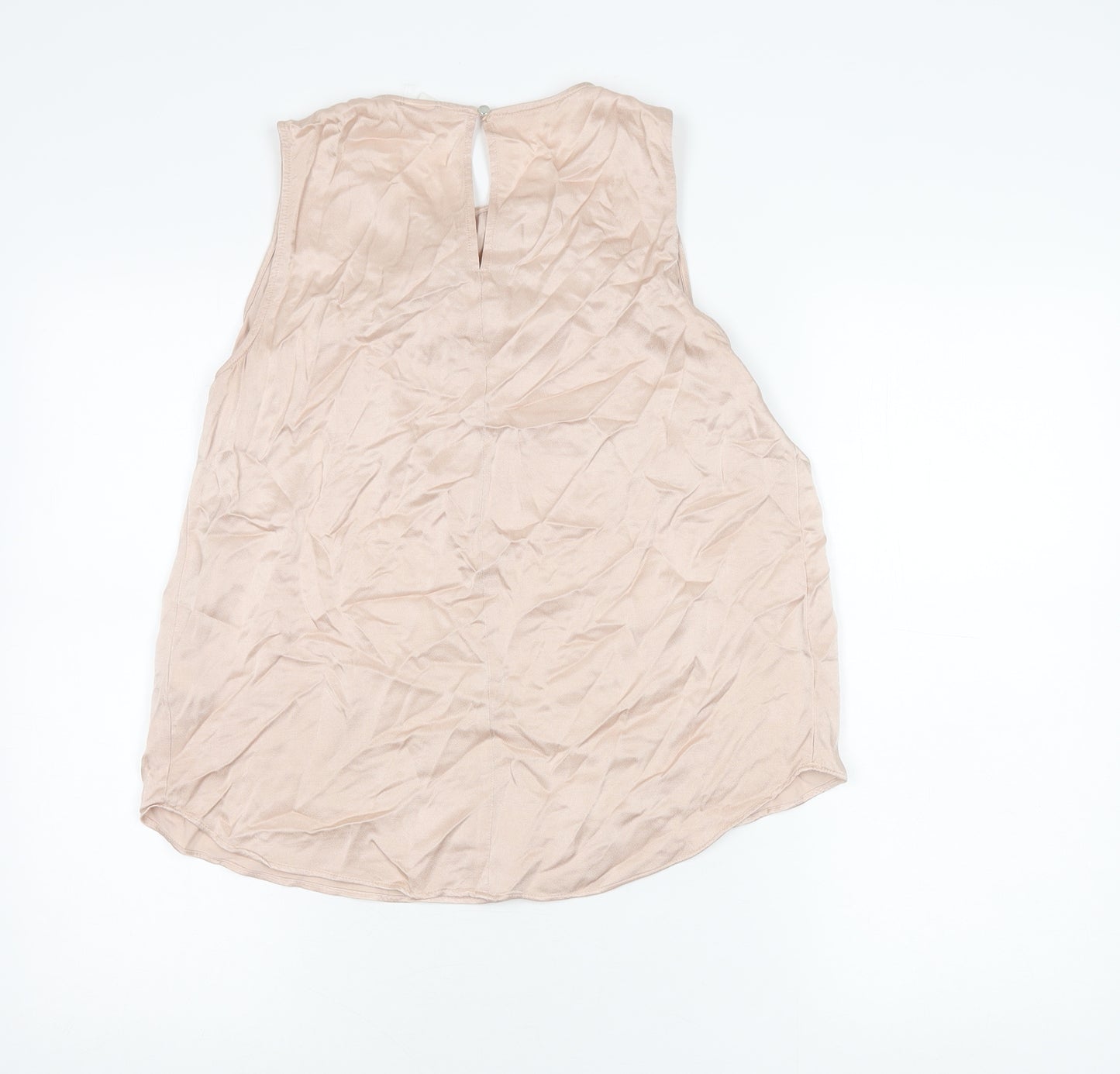 H&M Womens Beige Viscose Sleeveless Blouse Size 10 Scoop Neck