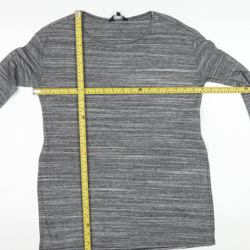 New Look Women’s Grey Jersey Tunic Top Size 10 3/4 Sleeve Scoop Neck