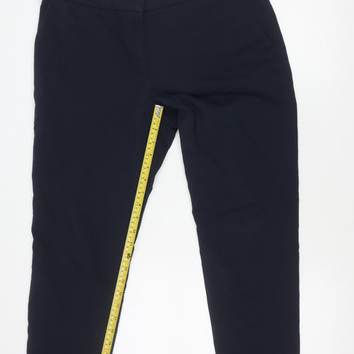 H&M Women's Blue Size 12 Slim Fit Straight Leg Trousers