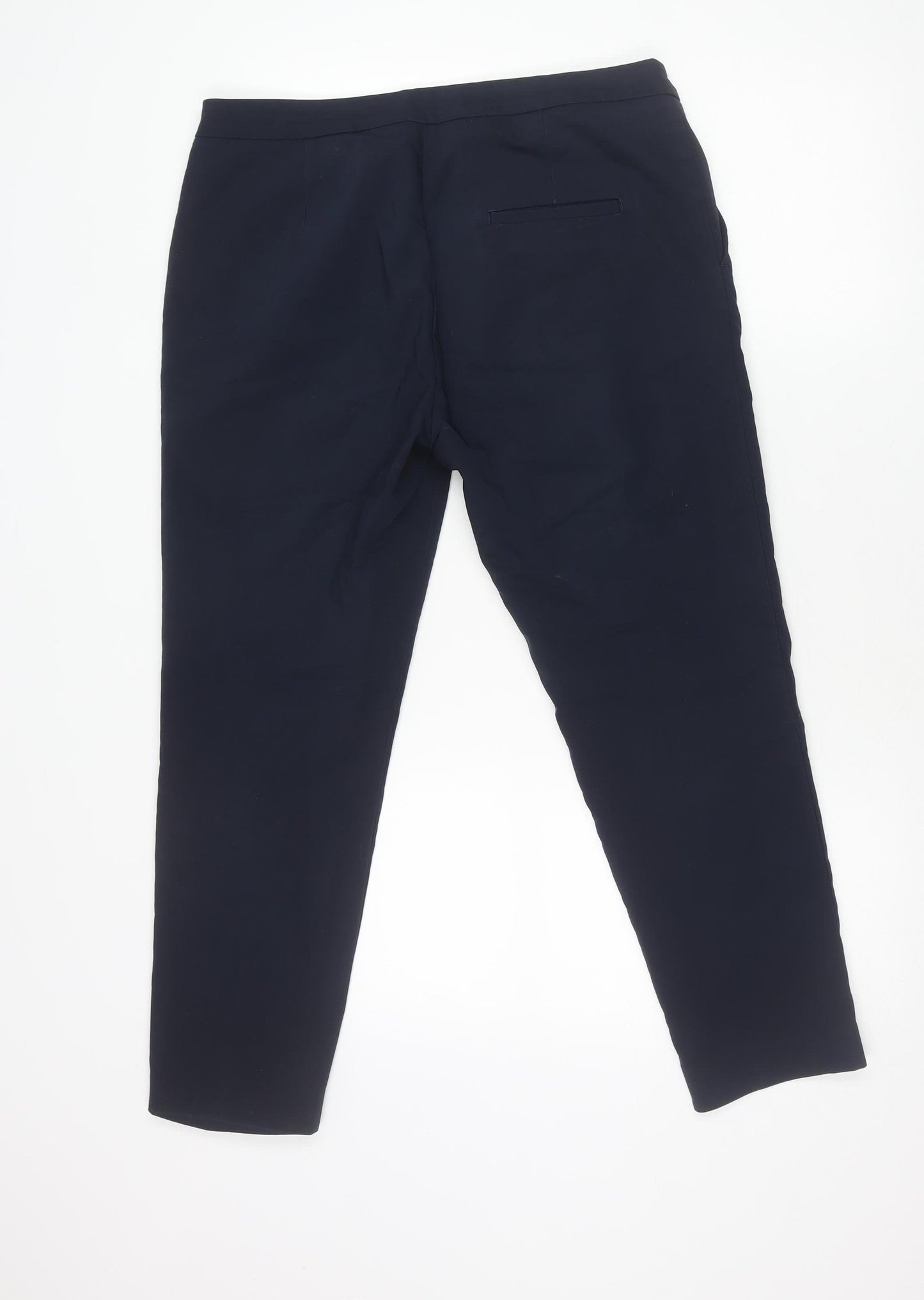 H&M Women's Blue Size 12 Slim Fit Straight Leg Trousers