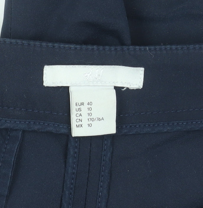 H&M Women's Blue Size 12 Slim Fit Straight Leg Trousers