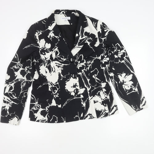 Gray & Osbourn Women’s Black Floral Blazer L Regular Fit Tailored