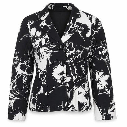 Gray & Osbourn Women’s Black Floral Blazer L Regular Fit Tailored