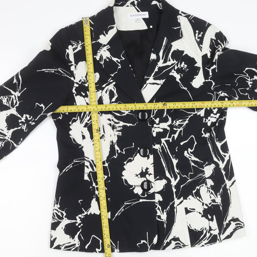 Gray & Osbourn Women’s Black Floral Blazer L Regular Fit Tailored