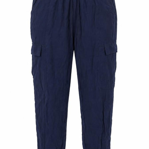 International Concepts Women's Blue L Cargo Trousers Elastic Waist