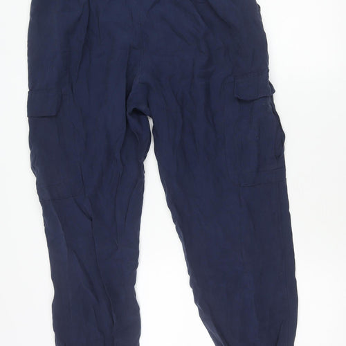 International Concepts Women's Blue L Cargo Trousers Elastic Waist