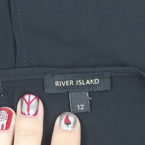 River Island Women’s Black Size 12 Sleeveless Blouse