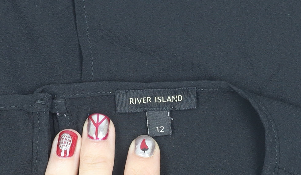 River Island Women’s Black Size 12 Sleeveless Blouse