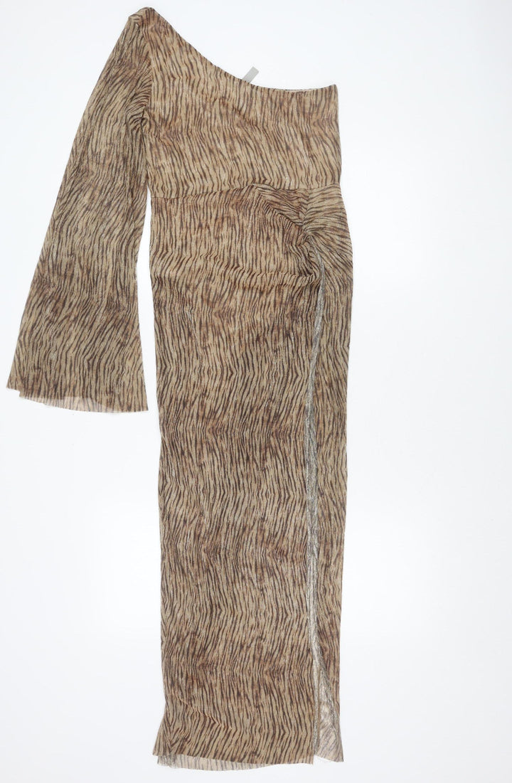 ASOS Women’s Brown Animal Print Bodycon Maxi Dress UK 10
