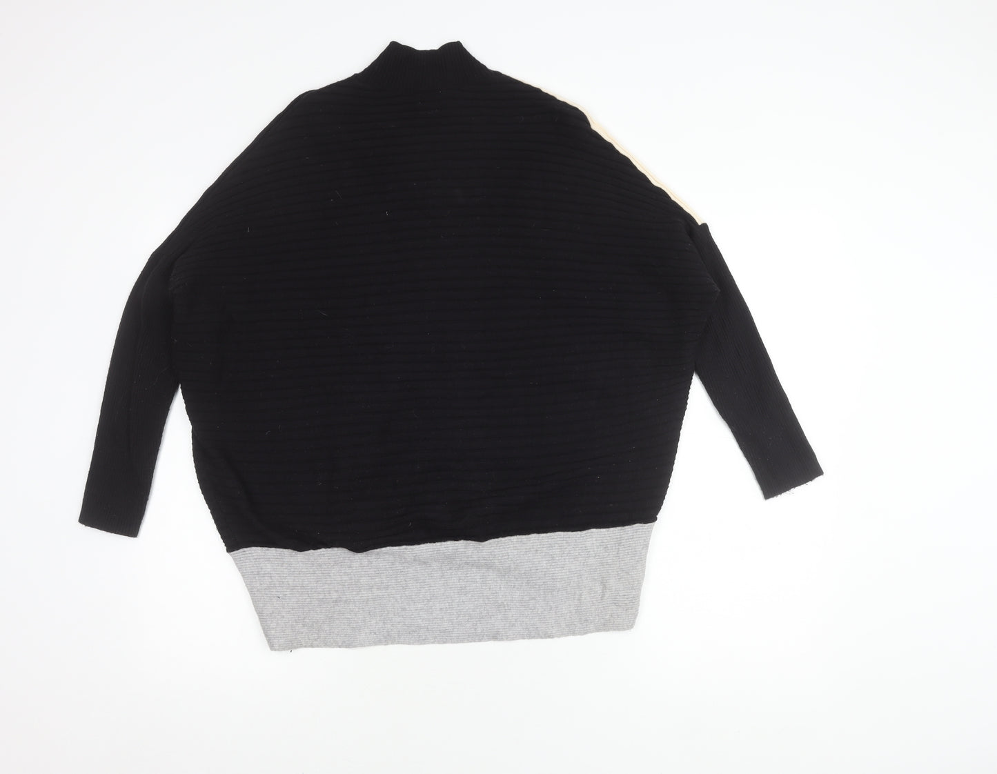 River Island Womens Black XS Mock Neck Geometric Pullover Jumper