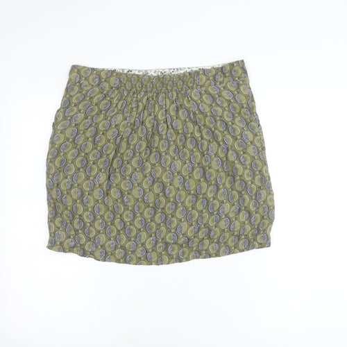 White Stuff Women’s Green Floral Short Skirt Size 12 Viscose